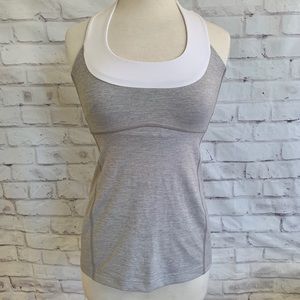 lululemon athletica Gray and White Tank Top EUC